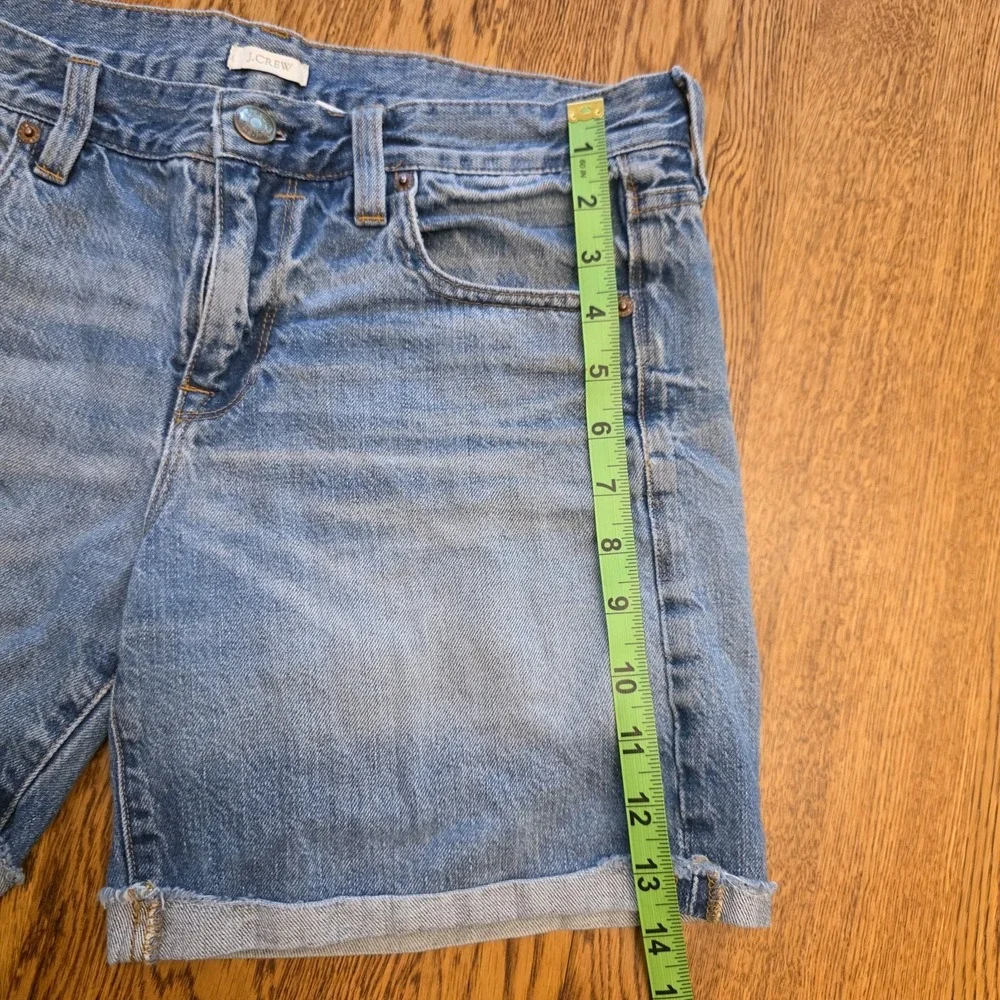 J Crew Jean Shorts‎ Womens 27 - 4/6 Medium Wash High Rise Denim Rolled Hem Boho